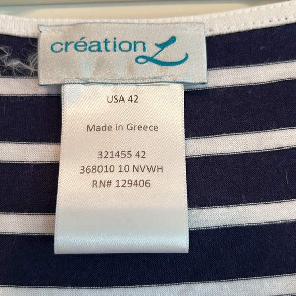 CREATION L Cold Shoulder Striped Top - Picture 3 of 4